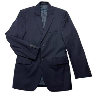 Pronto Uomo Blazer 37R Navy 100% Wool Sport Coat Professional Office Workwear